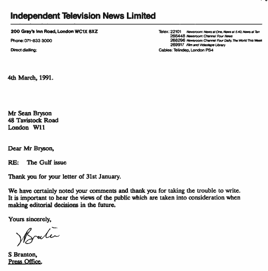 Independent Television News ITN Gulf War / Israel Palestine / Iraq Kuwait